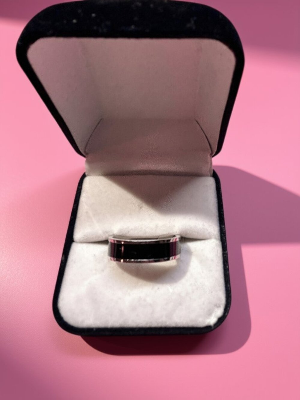 Womans Two-Toned Black and Silver Ring NEW